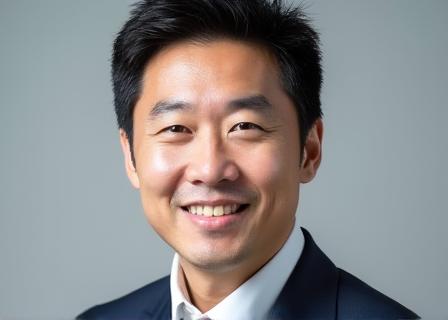 Paws & Petalsの獣医連絡員、笑顔の健司のポートレート