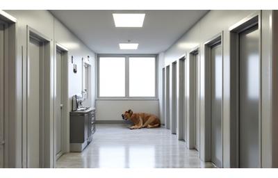 広々とした清潔な屋内犬舎