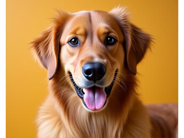 グルーミング後の光沢のある毛並みのゴールデンレトリバー